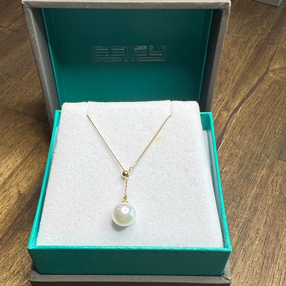 EFFY ADJUSTABLE ** yellow Gold Pearl Necklace NEW WITH TAGS